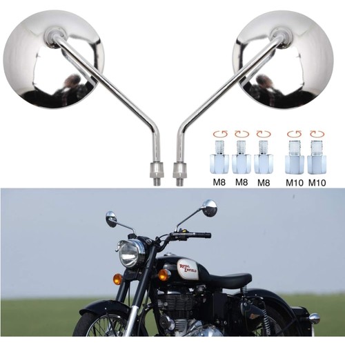 Motorrad spiegel chrom runde - chrom,