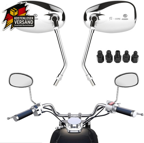 Motorrad spiegel chrom - chrom, 10mm